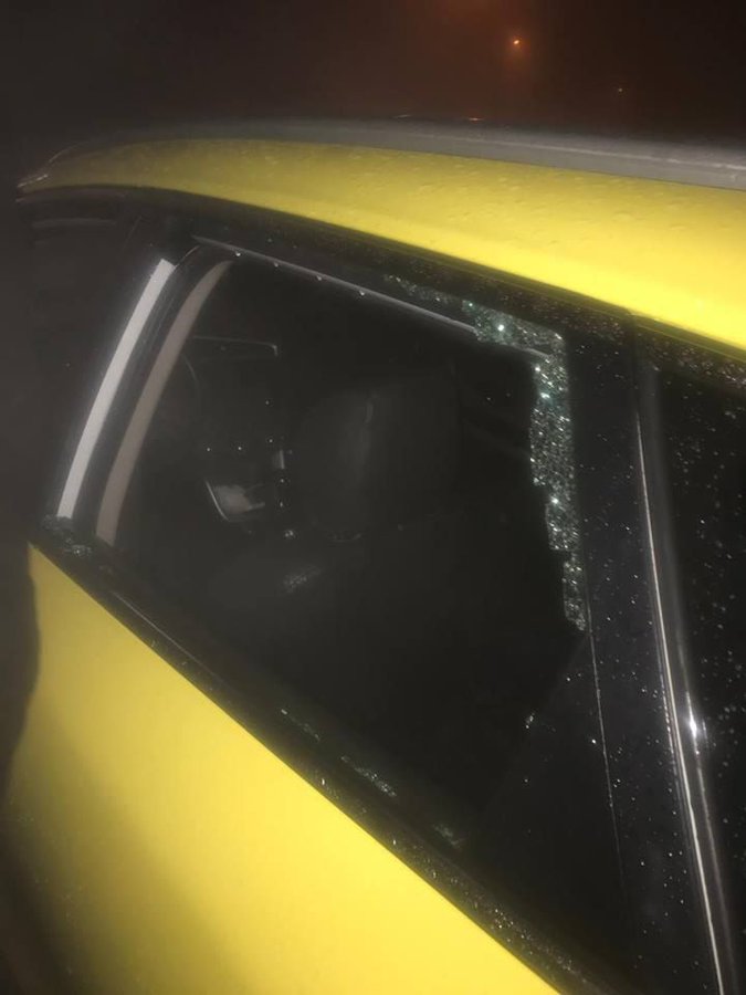 רכבו של המחבל שחוסל, לאחר שרוסס בירי