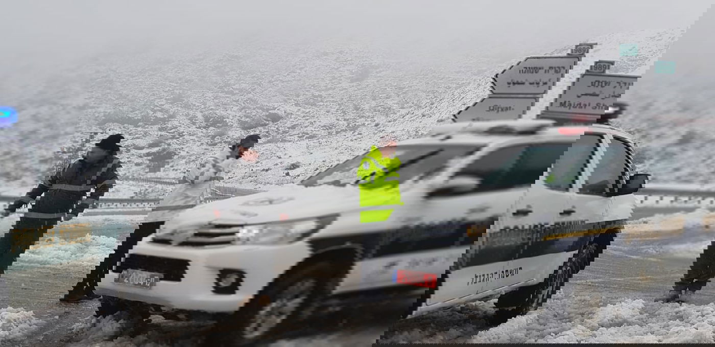 שלג ירד בצפון רמת הגולן; כבישים נחסמו ונפתחו