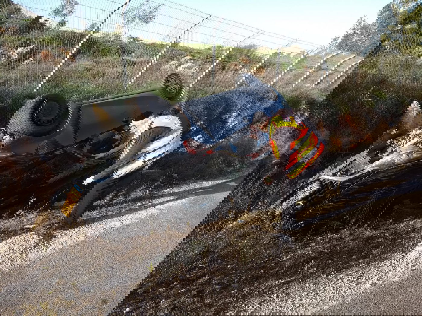 תושב ביתר עילית התהפך עם רכבו ונפצע קל