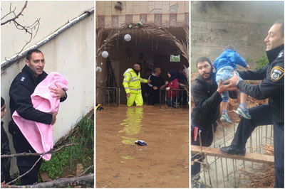 נלכדו בהצפות העזות וזכו לחילוץ משטרתי