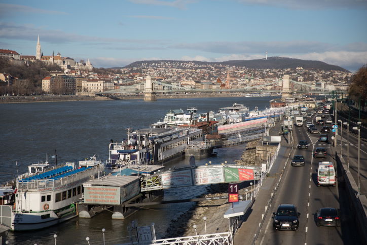 נהר הדנובה בעיר בודפשט שבהונגריה