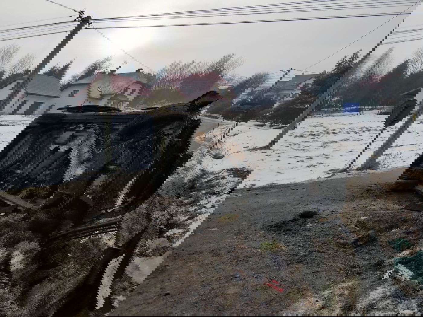 המכונית לאחר התאונה