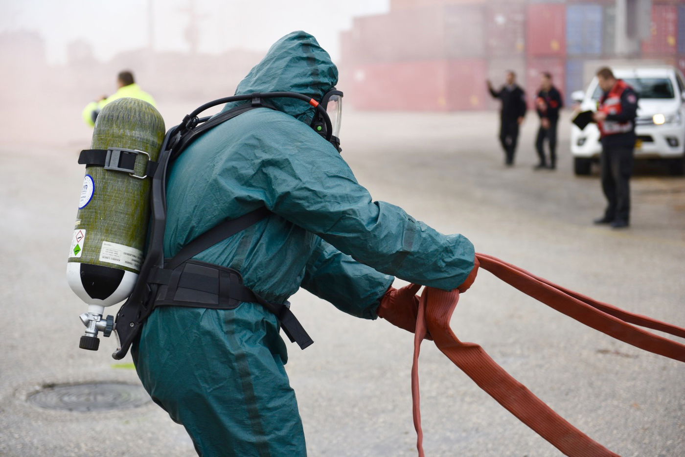 כך תורגלה דליפת חומר מסוכן מהרכבת. צפו