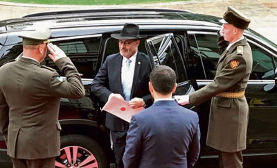 ליון בהשבעתו לתפקיד השגריר