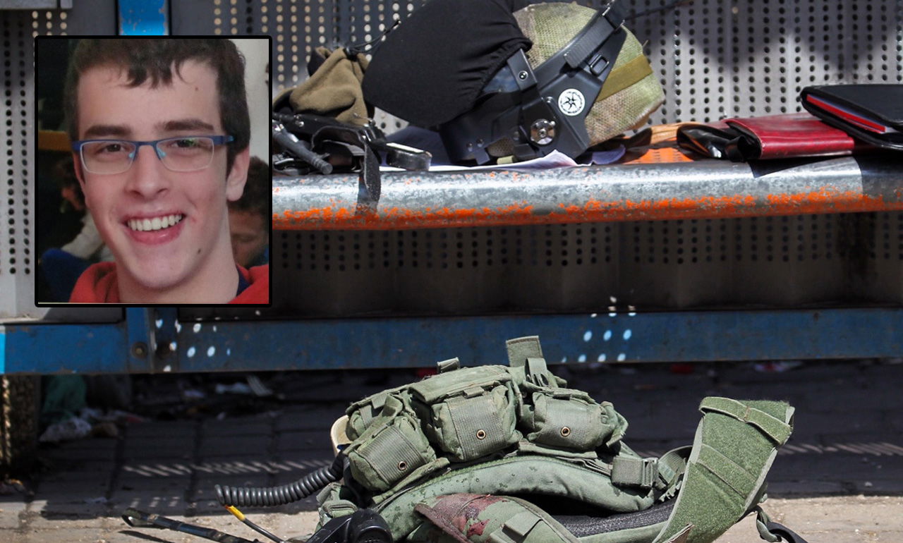 גל קיידאן הי"ד על רקע זירת הפיגוע