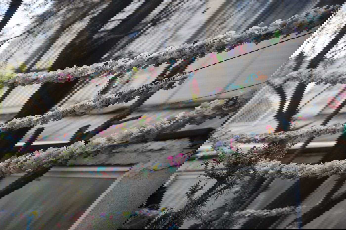 אלפי המוצצים תלוים בחצר הבית בירושלים