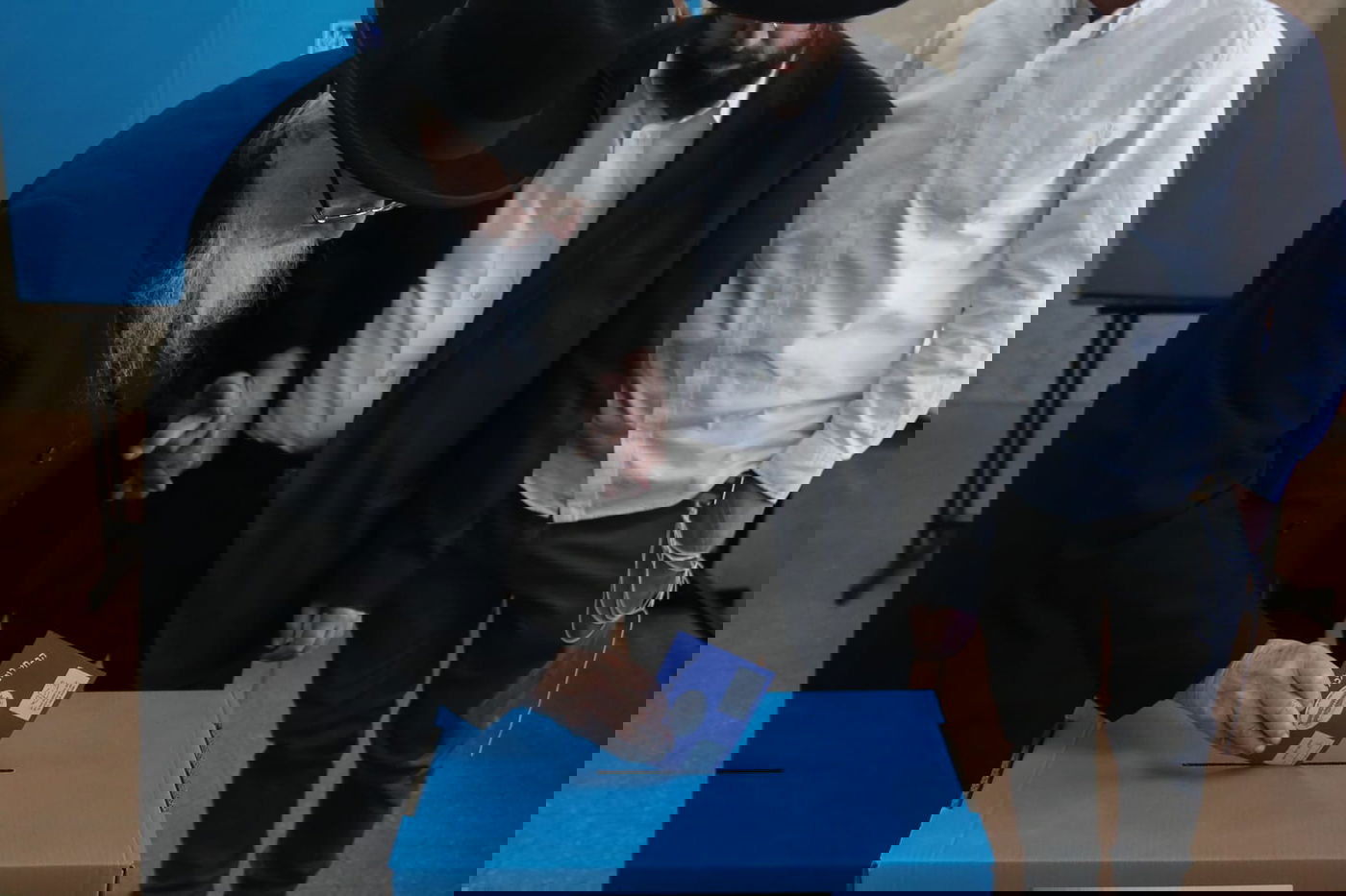 ראש הישיבה הגאון רבי יצחק שיינר בהצבעה וברכת האילנות