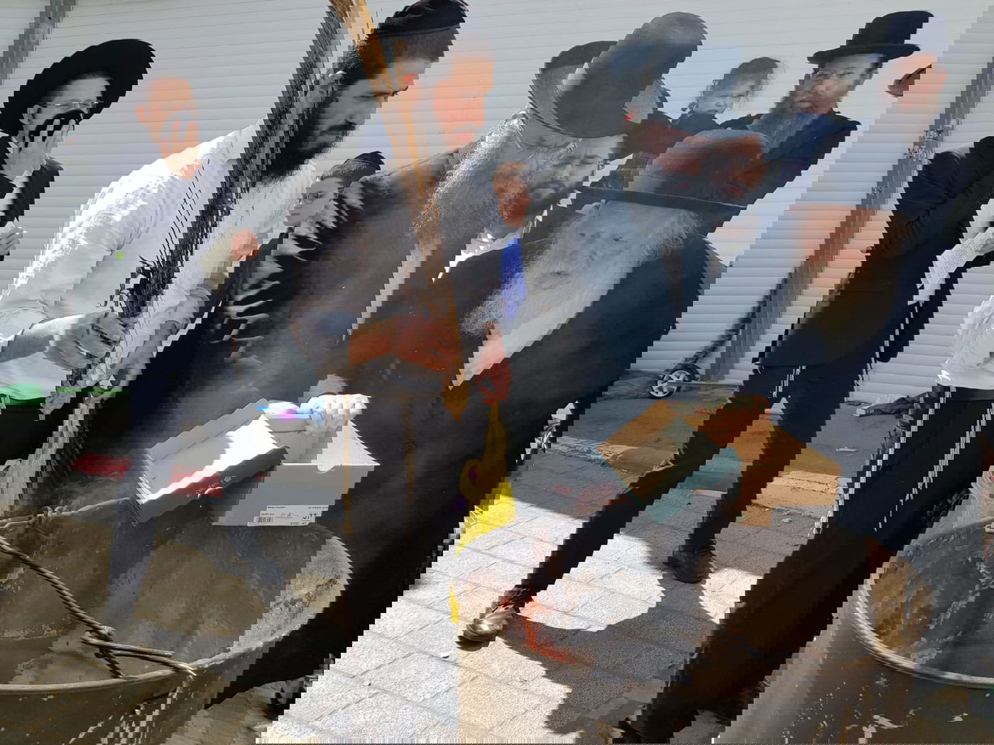 מרן הגר"ח קנייבסקי בשריפת חמץ, הבוקר