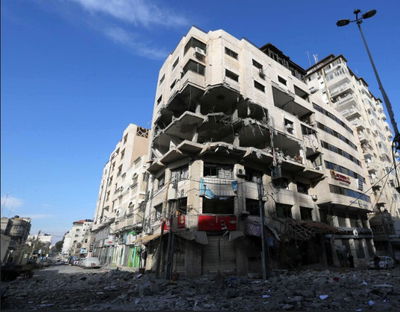 מבנה בשימוש מערך הסייבר של חמאס לאחר תקיפת צה"ל