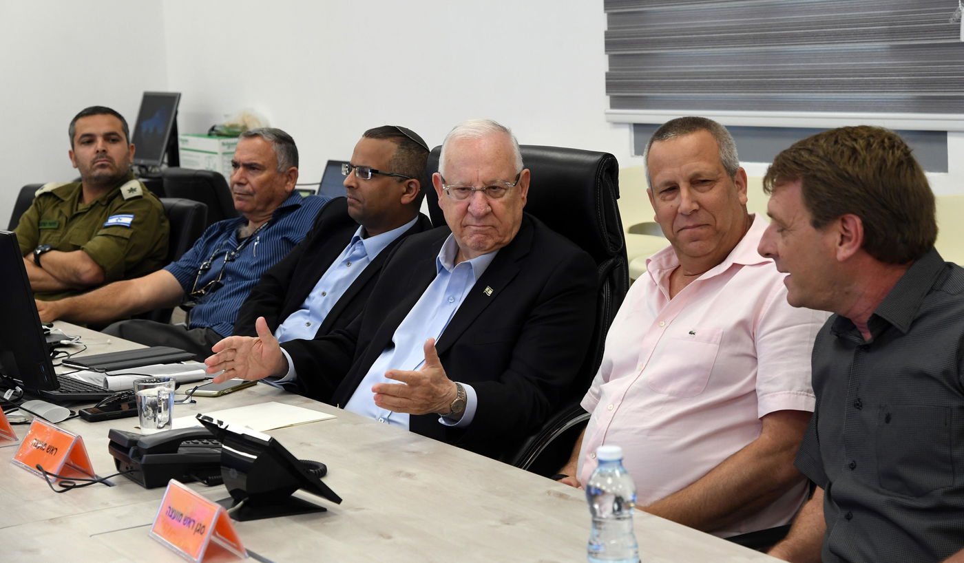 ברקע השיגורים: הנשיא ריבלין ביקר באשכול