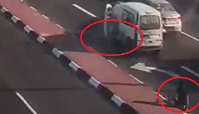 הנהג קפץ מרכבו שהידרדר - וניצל • תיעוד