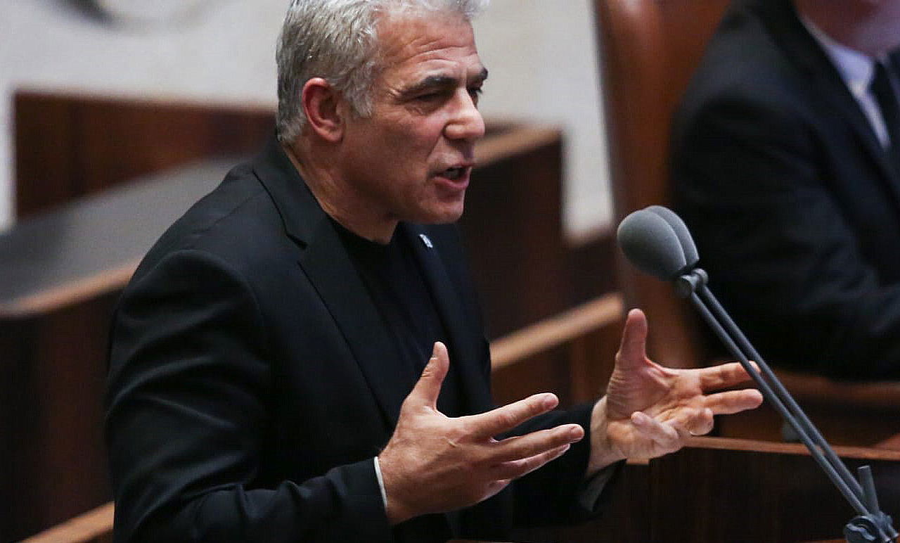 לפיד בכנסת, אמש