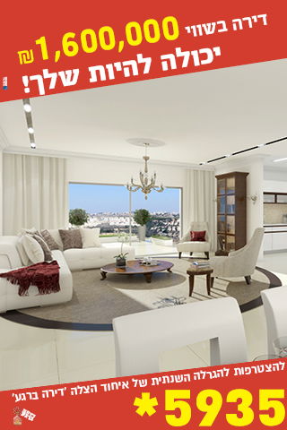דירה בירושלים מהנילונים במתנה?? רק עם 'איחוד הצלה'