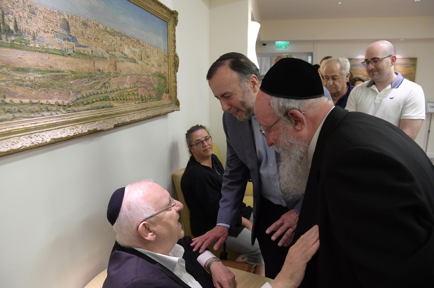 נחום אבלים אצל הנשיא עם ח״כ לשעבר מוזס ואיש החסד דודי הגר