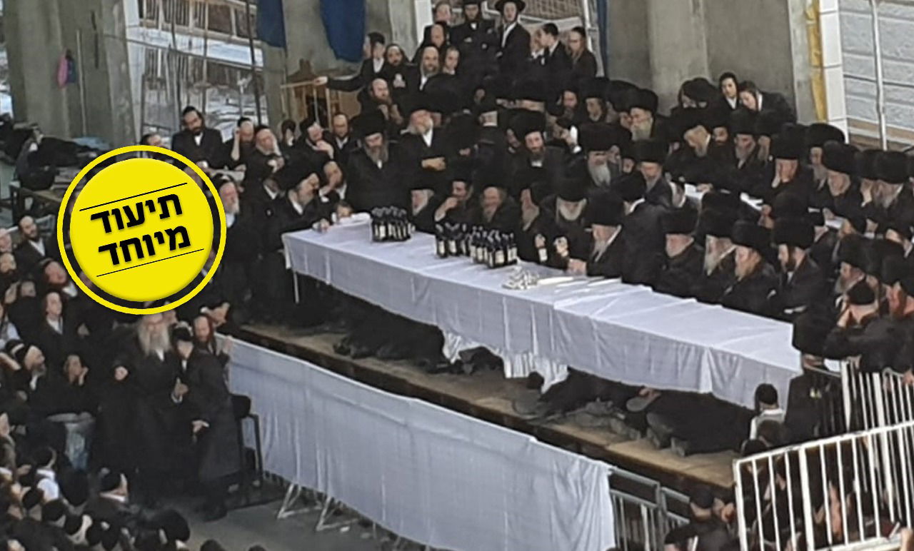 הגוי צילם: כך נראה 'טיש' חג השבועות בגור