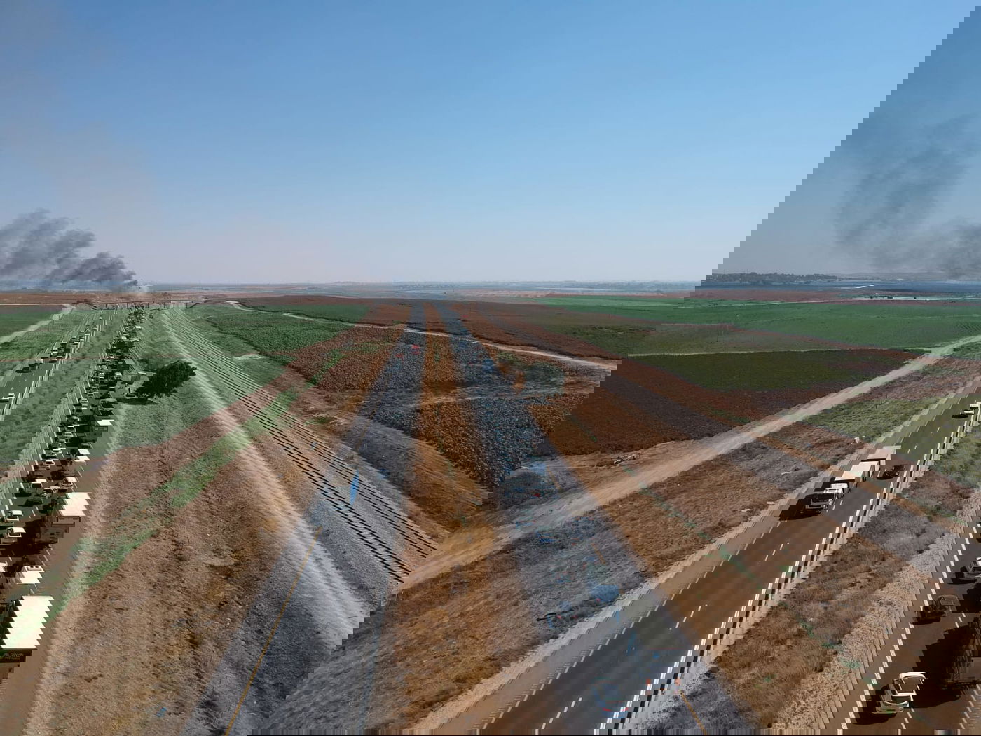 מדהים: כך נראה פקק בכביש 6 - מהאוויר