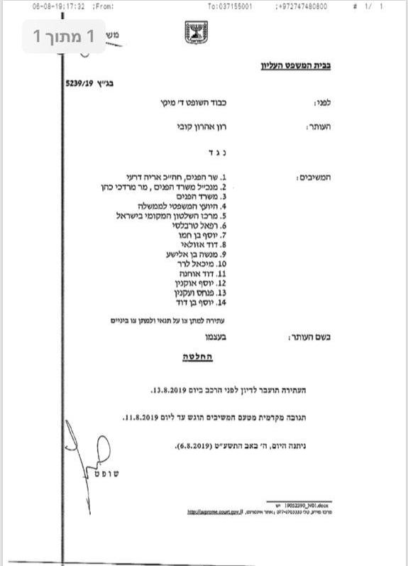 החלטת בג"ץ, היום