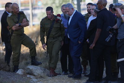 נתניהו בזירת הפיגוע