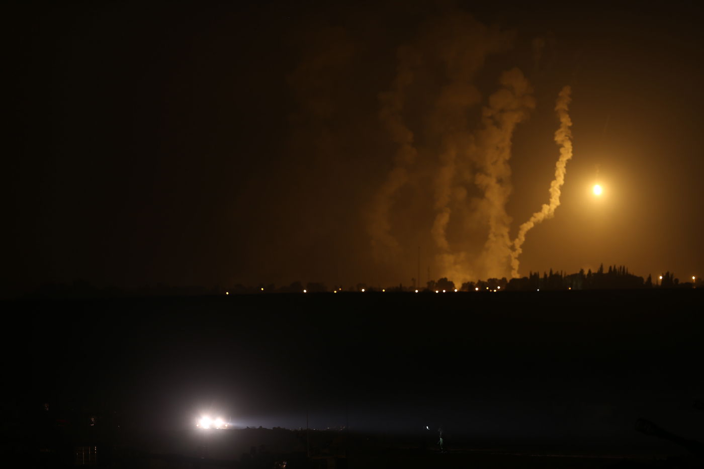 פצצות תאורה בעזה. ארכיון