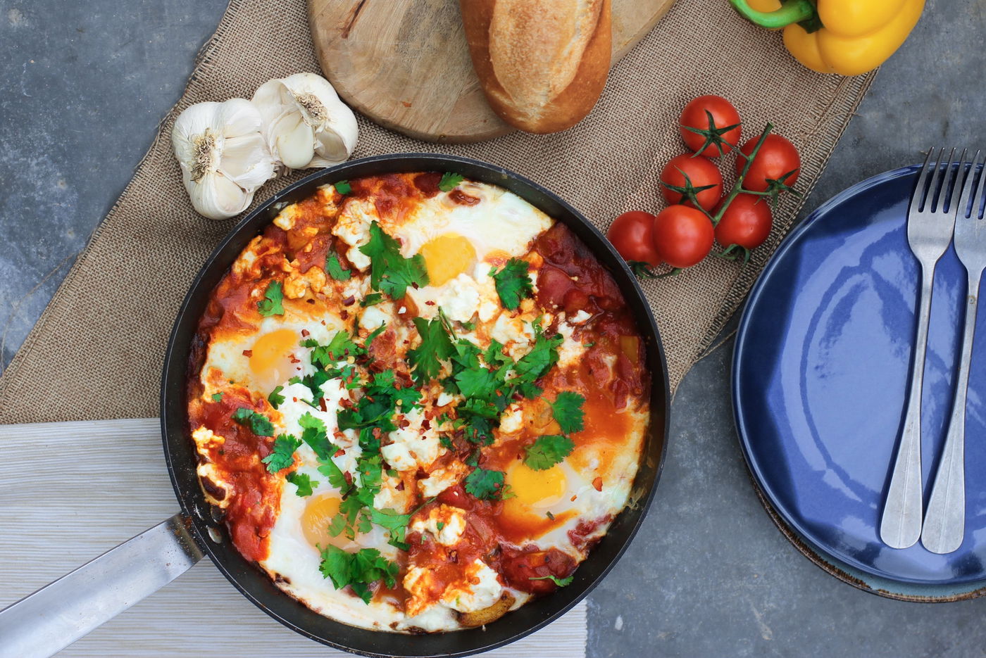 שקשוקה עם גבינת פטה