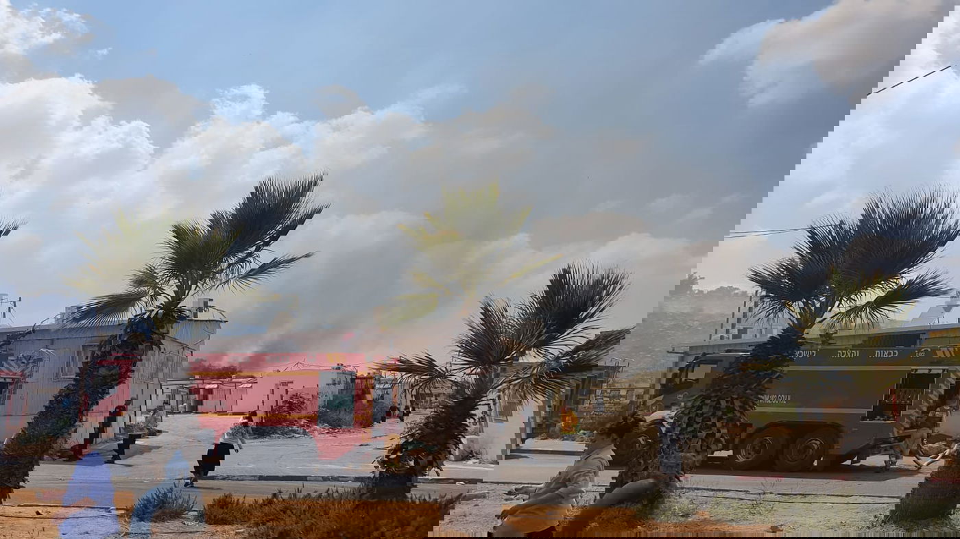 שריפת קוצים ליד מודיעין עילית; גן ילדים - פונה