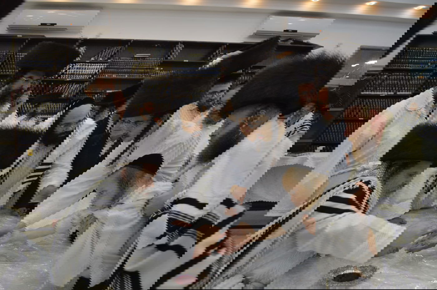 הרבי עלה על הסולם וסיכך בידיו את הסוכה