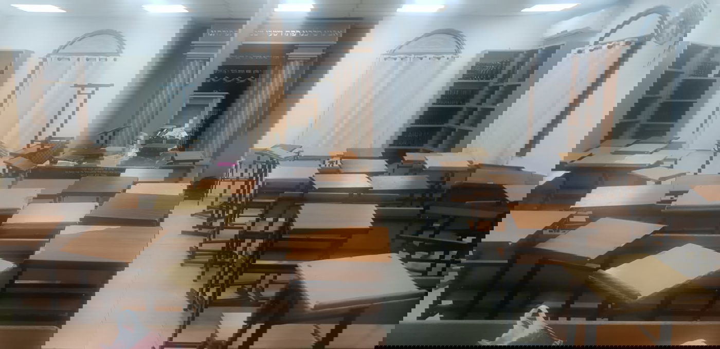 בסלבודקא: כלב התנחל ב'מזרח' על יד ארון הקודש