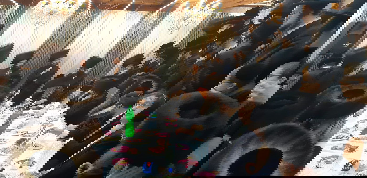 זקן אדמו"רי רוז'ין בשמחת בית השואבה