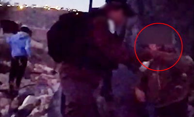 תיעוד: שוטרת מג"ב סוטרת לילד בן 9 ביצהר