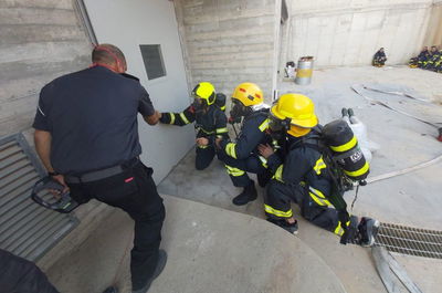 לוחמי אש ישראלים וכבאים פלסטינים בתרגיל משותף