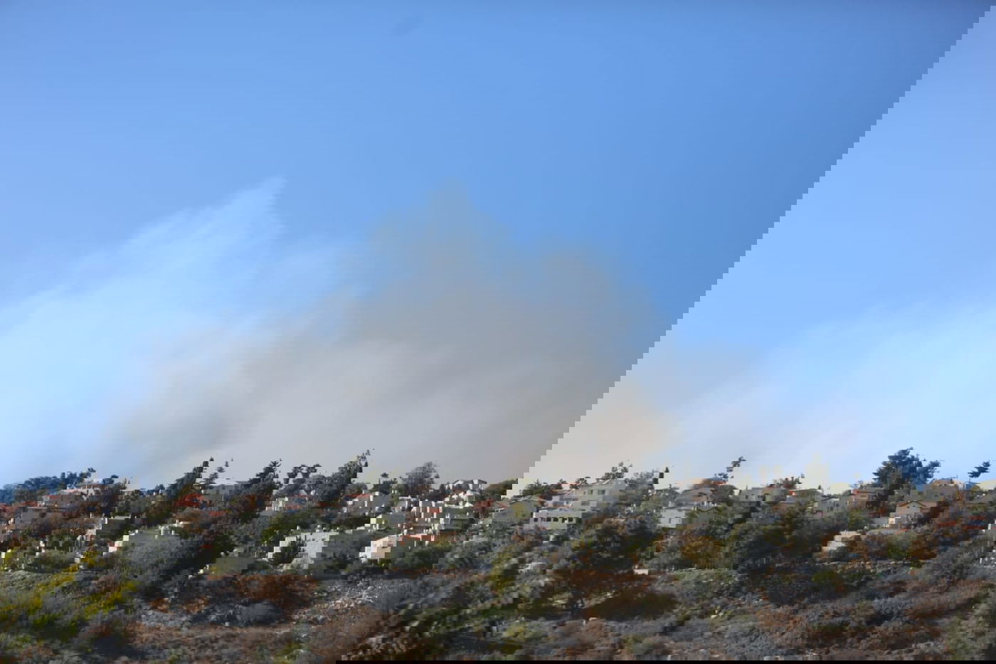 המסוק המשטרתי תיעד: השריפה במבשרת