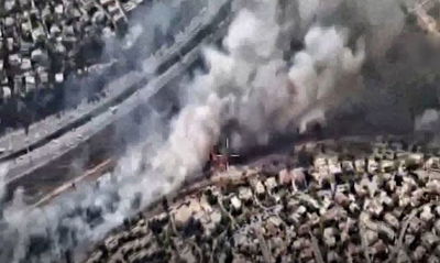 המסוק המשטרתי תיעד: השריפה במבשרת