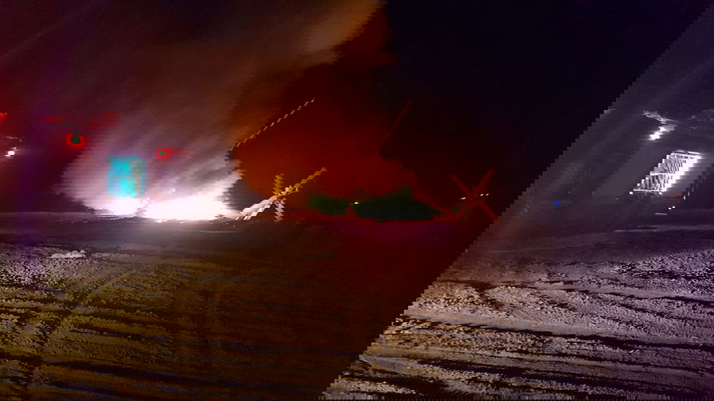 מסוק 'יסעור' נחת נחיתת חירום ועלה באש