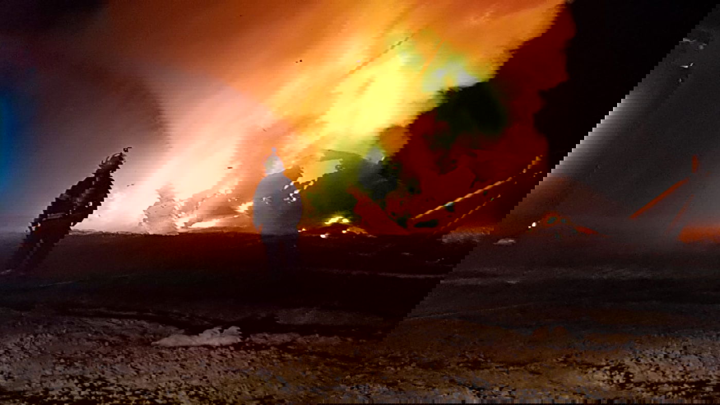 מסוק 'יסעור' נחת נחיתת חירום ועלה באש