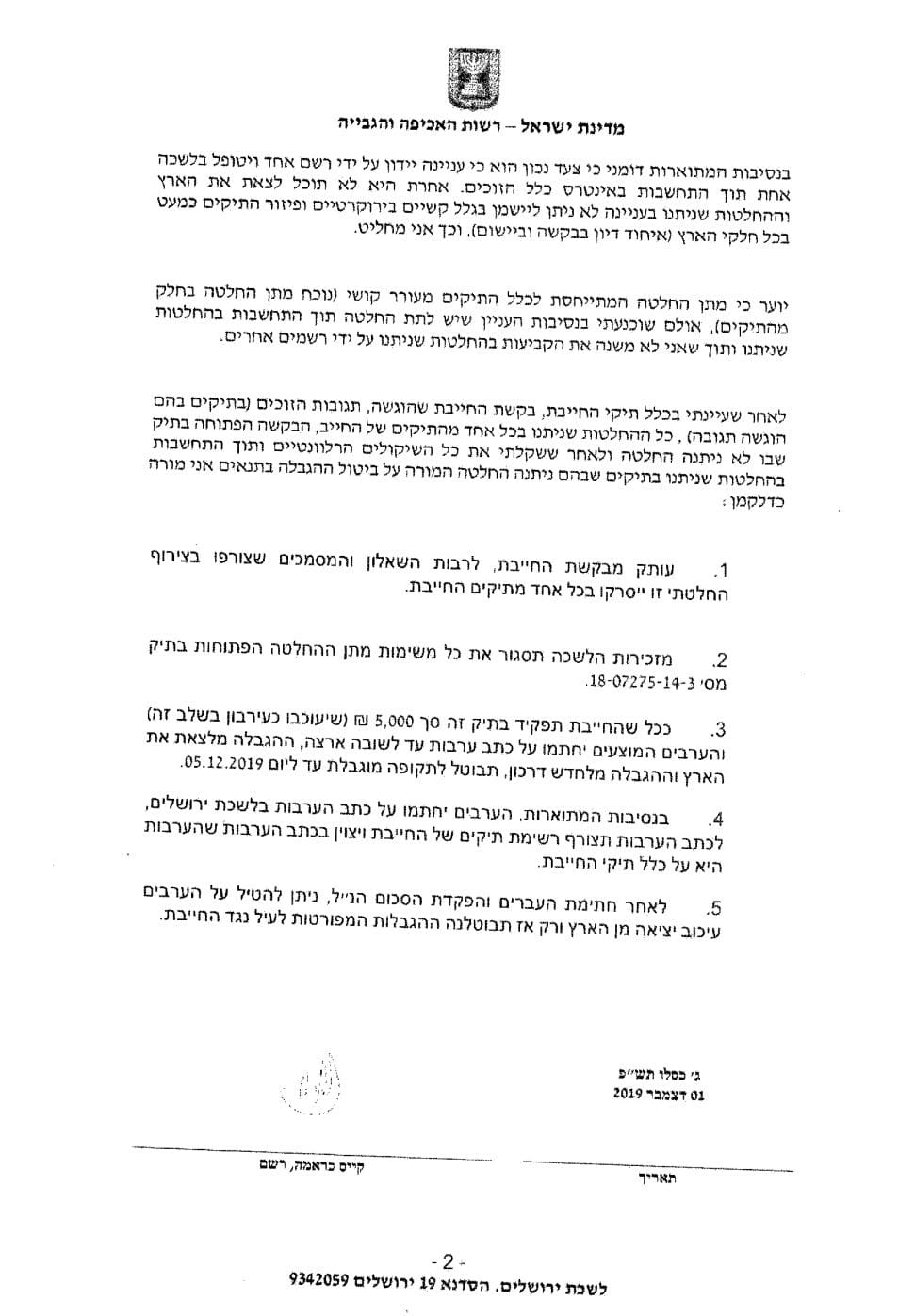 ההחלטה שניתנה היום