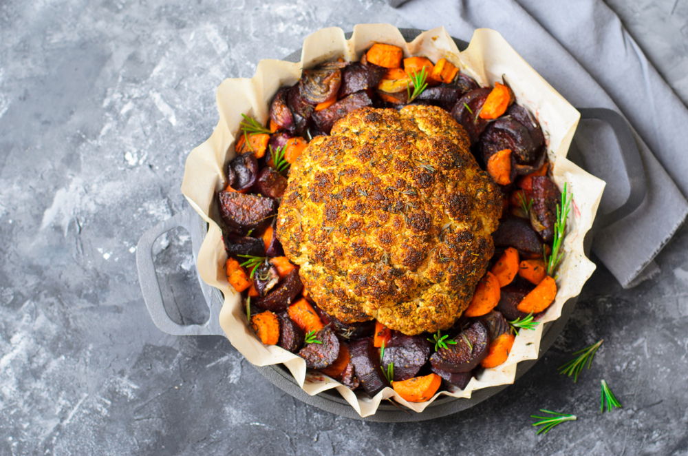 כרובית שלמה צלויה בתנור בטעם פיקנטי