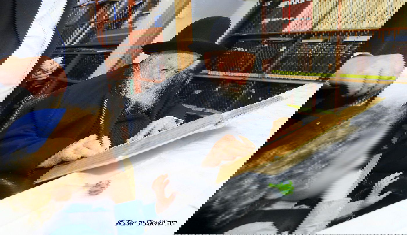 הגר"ח שקוע בלימוד והמספריים בידו