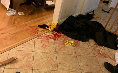 זירת פיגוע הדקירה בבית הרבי במונסי