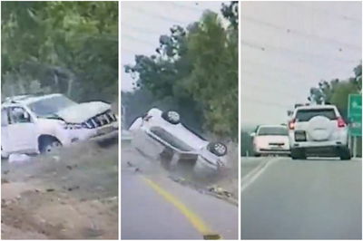 צפו: הנהג סטה כדי להימנע מתאונה - והתהפך