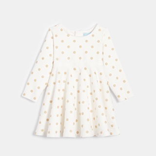 שמלה לבנה שרוול ארוך לתינוקות, ממותג obaibi  מחיר מדבקה 159.90, מחיר לאחר הנחה 127.92