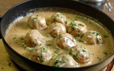 קציצות עוף ברוטב פטריות עשיר