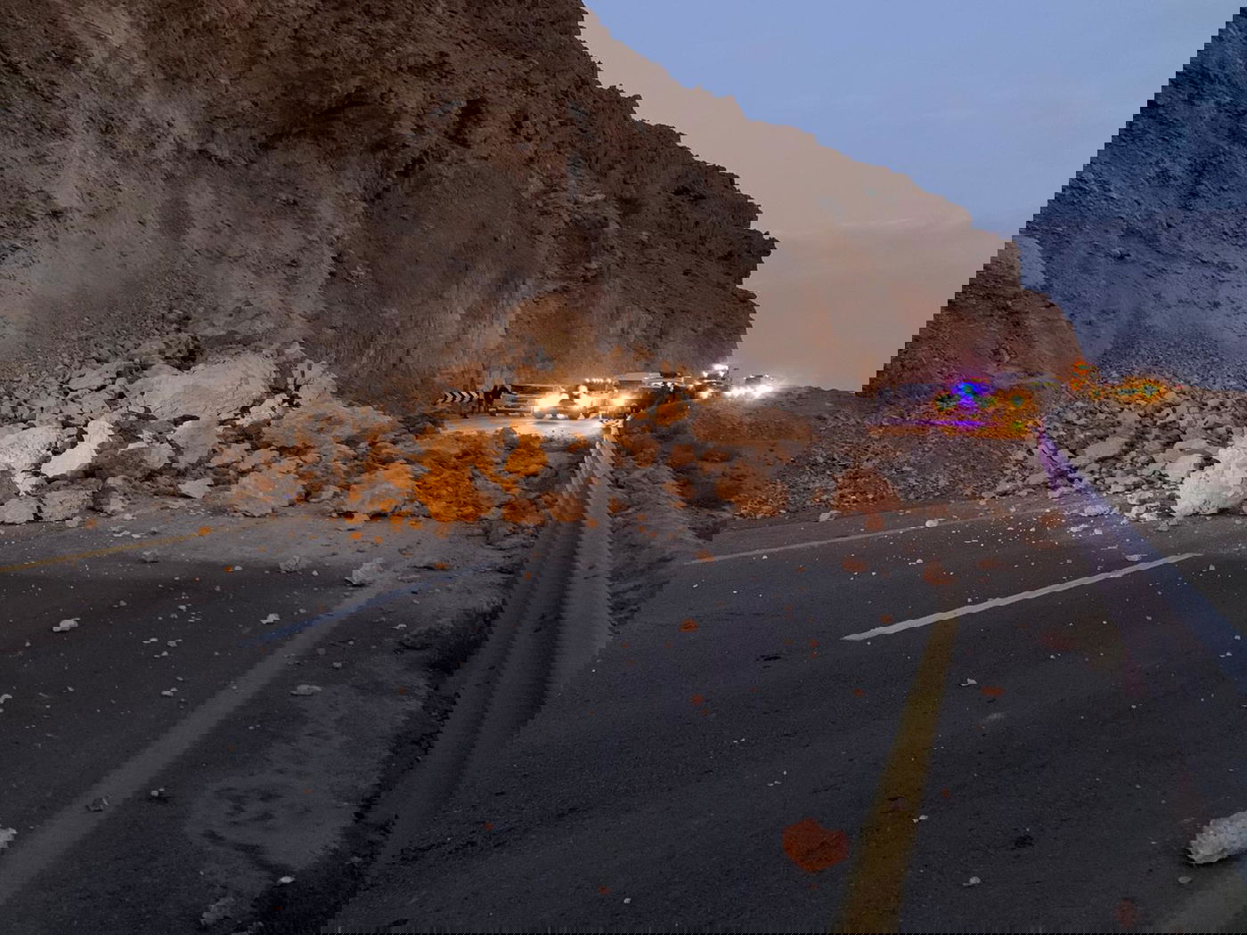 התמוטטות חלק מצלע ההר בכביש 31