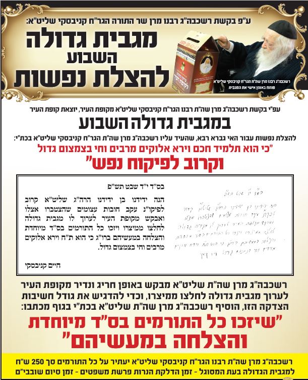 הגר"ח ידליק את נרות השבת ויעתיר בתפילה בסוף שובבי"ם