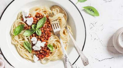 ספגטי בולונז עדשים בגרסת הפרווה