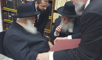 שר הבריאות עם מרן הגר"ח. ארכיון