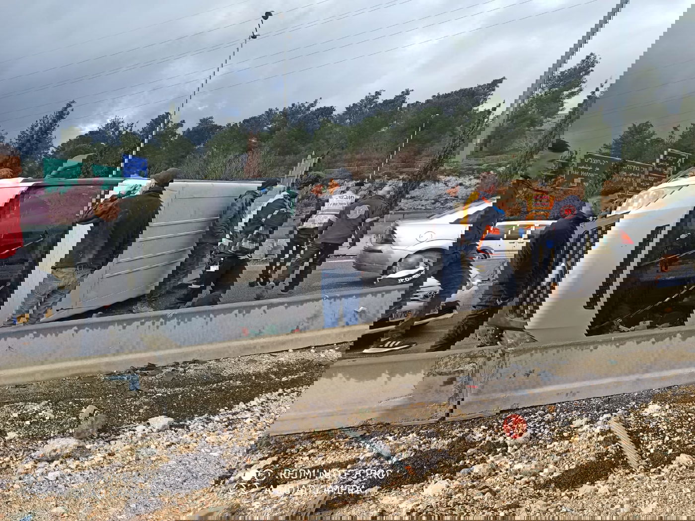 כביש 9: רכב התהפך בכניסה לרמת שלמה