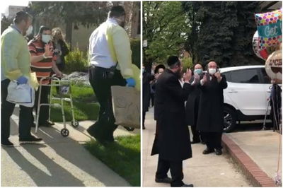 הרב שייע פרנקל מתקבל בביתו בבורו פארק בשירה