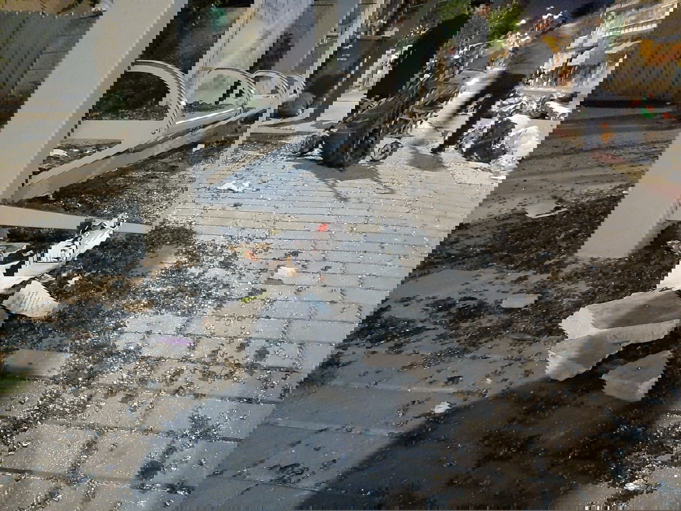 תיעוד הפוגרום בליל שבת. צולם במוצאי השבת