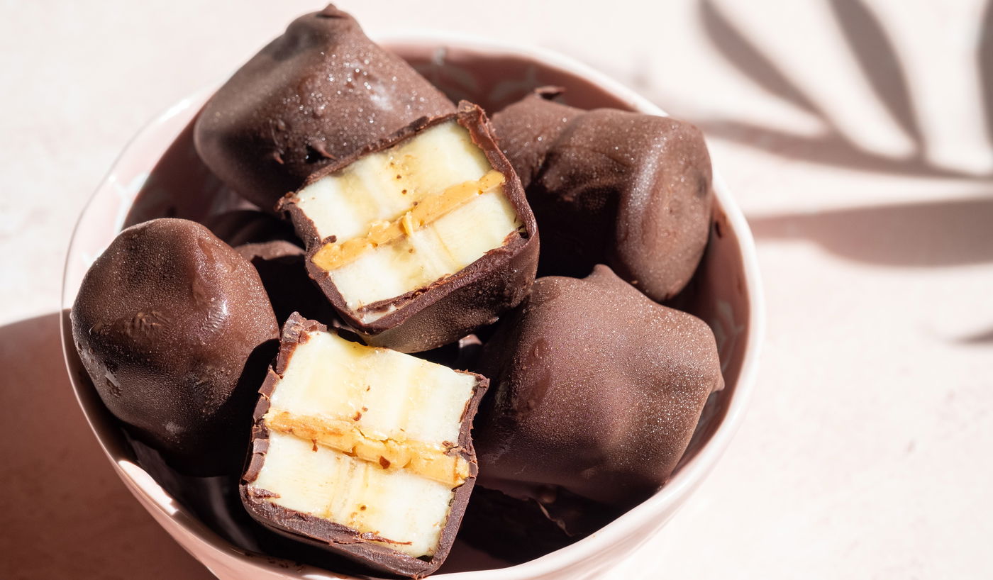 פינוקי בננה ושוקולד בריאים משלושה מרכיבים בלבד