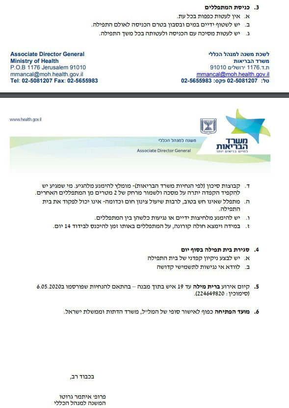 אחרי יותר מחודשיים בגלות: בתי כנסת ייפתחו עם הגבלות